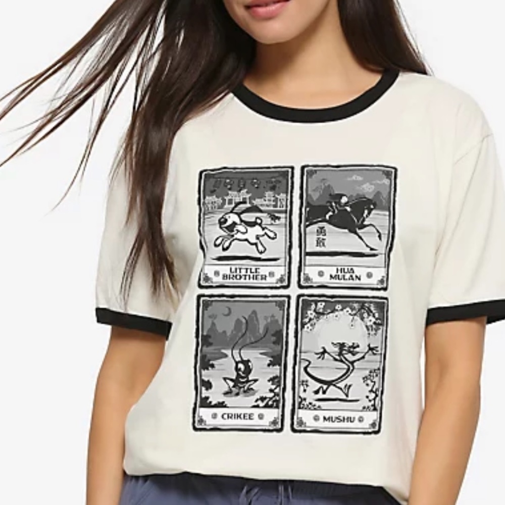 NWT Mulan BoxLunch cream shirt size medium
